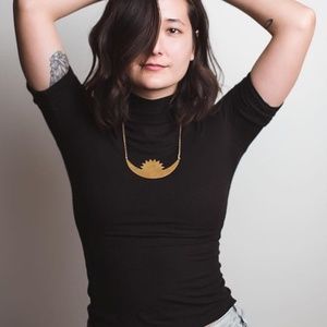 American Apparel black ribbed mock neck top